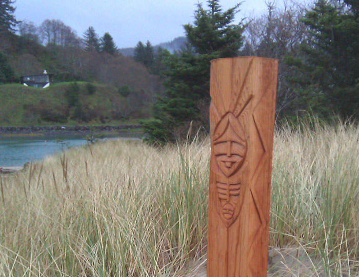 carved wood at salmon river
