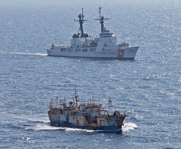USCG escorts suspected IUU fishing boat 